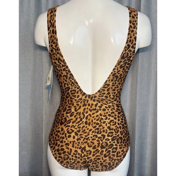 GOTTEX Leopard Print With Water Lily Floral 1 Piece Swimsuit NWT $178 - Picture 5 of 14